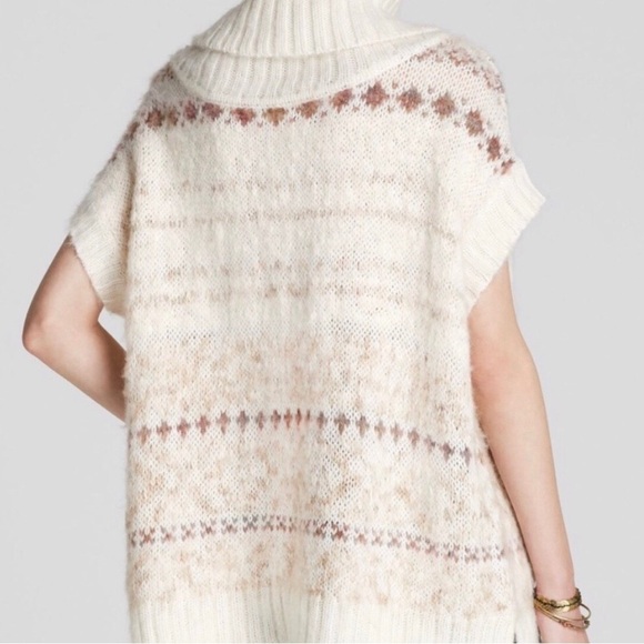 FREE PEOPLE | NWT IVORY SNOW BUNNY FAIR ISLE SWEATER SCOOP NECK XS - Picture 3 of 9